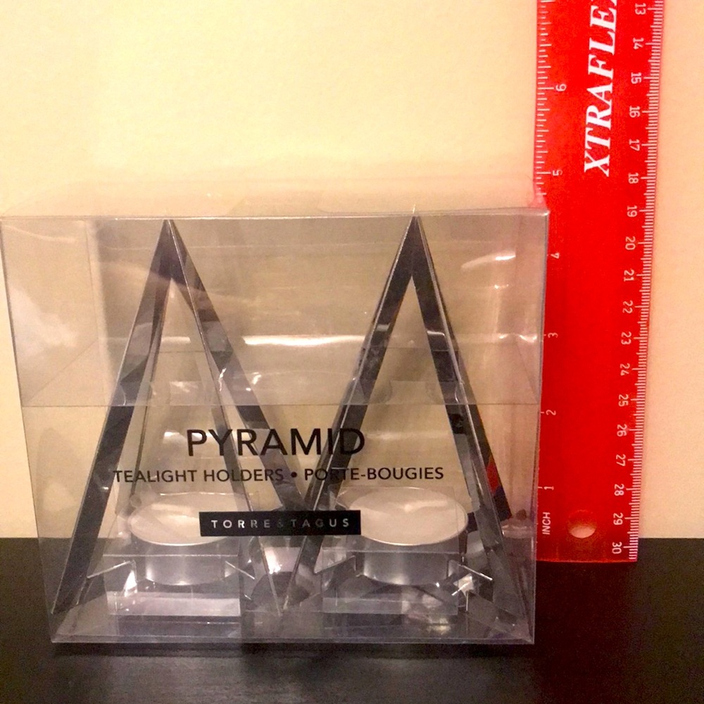 Torre & Tagus pyramid tea light holders set of 2